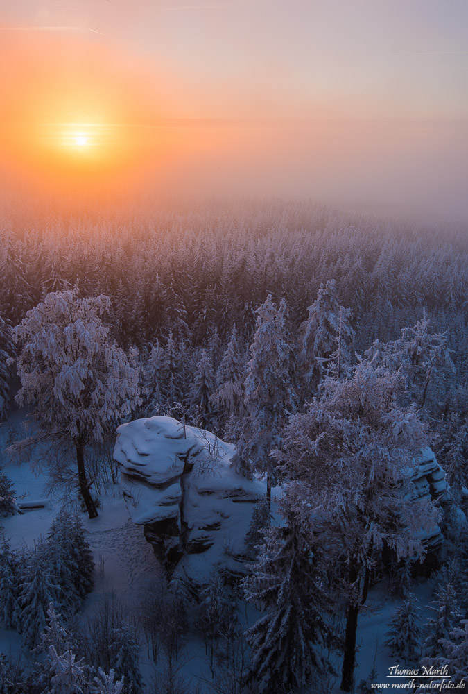 Sonnenuntergang im Fichtelgebirge