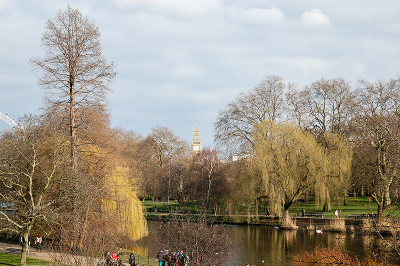 St. James Park
Oberhalb; Nähe von "South & West Africa Gates"
mit Sicht auf "Big Ben".