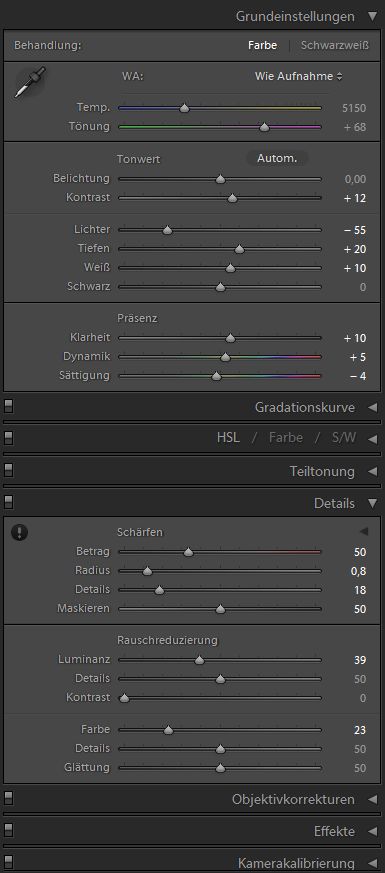 Standardeinstellungen V3