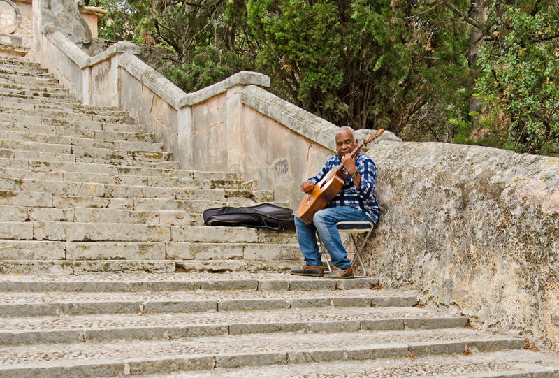Straßenmusiker auf dem Kalvarienberg, Pollensa