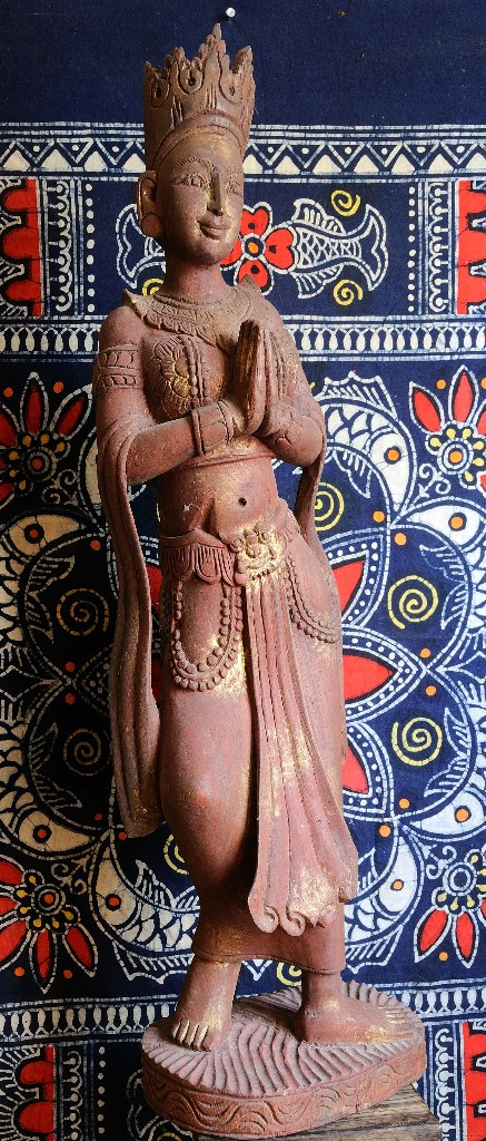Tänzerin - Myanmar, Holz, handgeschnitzt, blattvergoldet/patiniert - ca. 2000