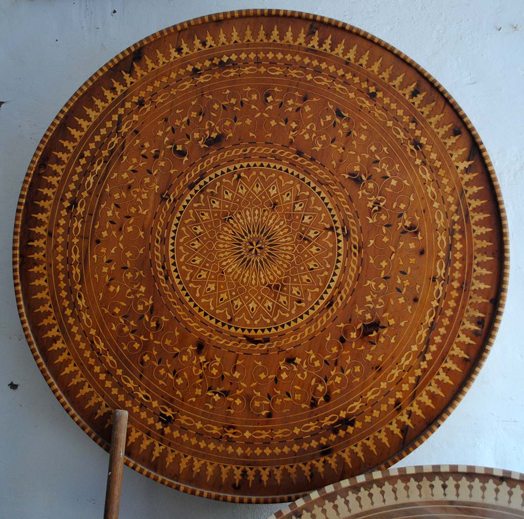 Table top with inlaid