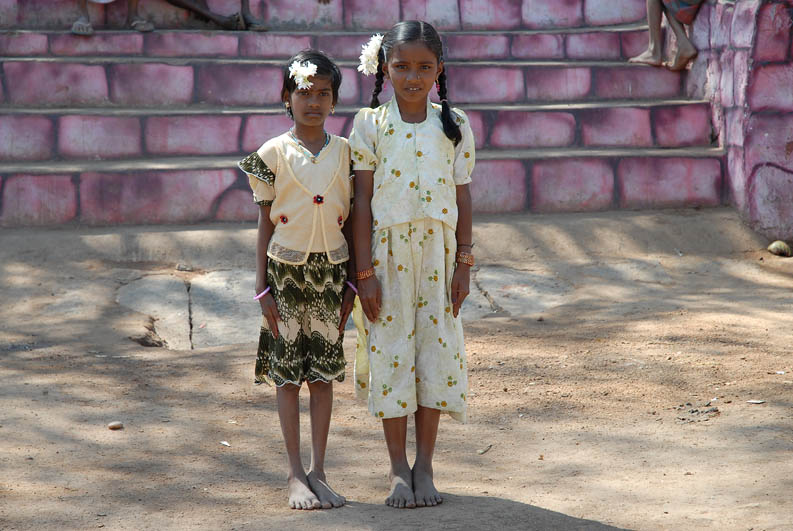 Two Indian girls in Hampi