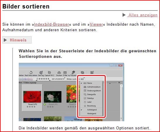 ViewNX Hilfe