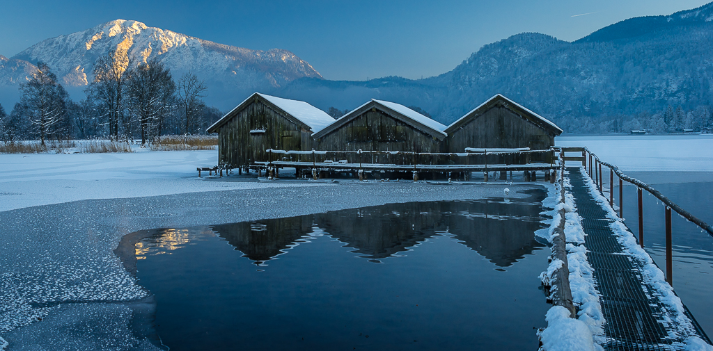 Winterabend am Kochelsee