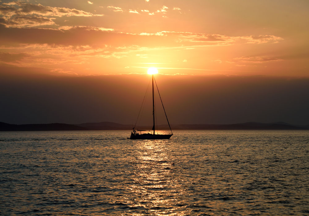 Zadar, Strandpromenade Sunset Boot