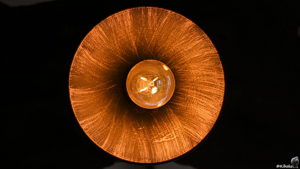 Glühlampe mit Lampendeckel aus gebürstetem Metall