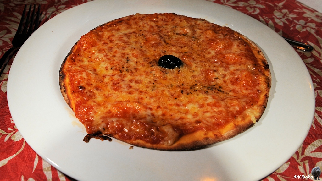 Eine Pizza auf einem Teller
