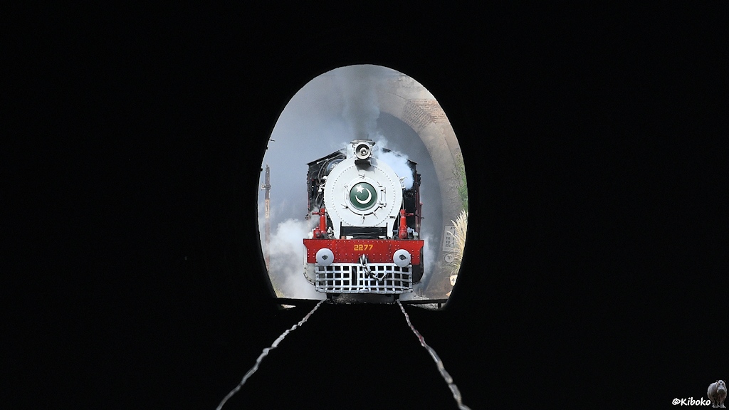 Dampflok vor Tunnel