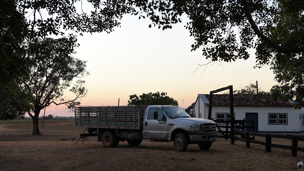 Ford-Viehtransporter steht vor der Fazenda